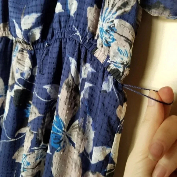 Eliza J Blue Floral Ruffle Midi Dress 14 - Picture 16 of 16